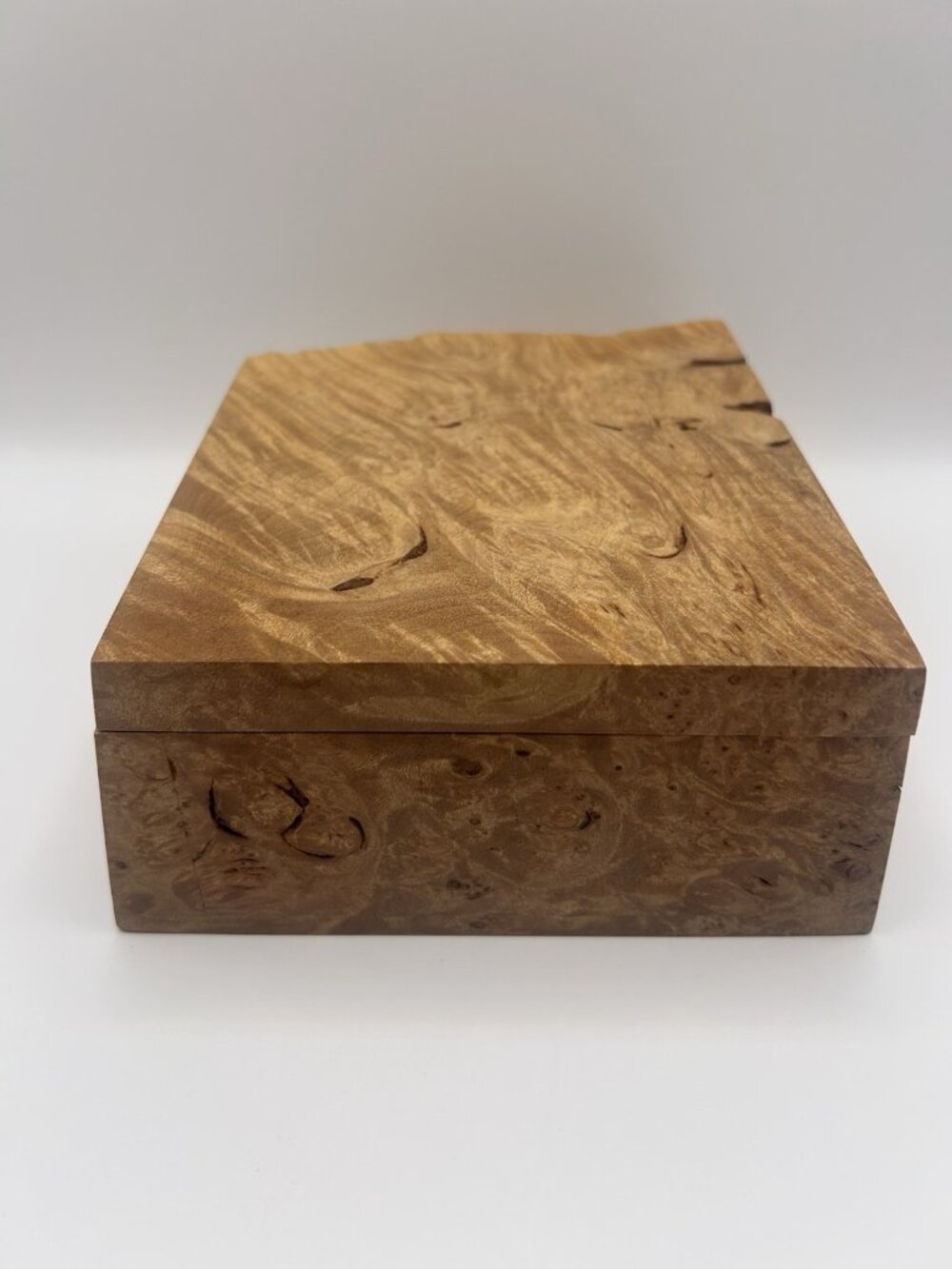 Michael Elkan Oregon Birdseye Maple Burl Box Handmade Wood Trinket Box Art Waxed - Picture 11 of 16